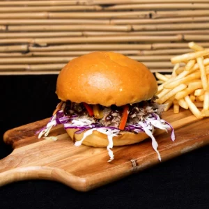 Pulled Jerk Chicken Burger
